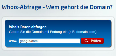 Whois-Abfrage bei United Internet